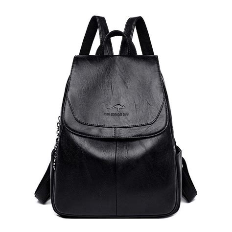 Buy Pu Soft Leather Womens Backpack Women Fashion Soft Leather Solid Color Backpack Large