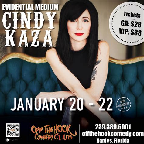 Off The Hook Comedy Club Evidential Medium Cindy Kaza Live In Naples Florida