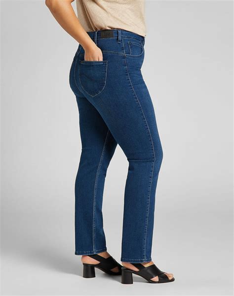 LEE CLASSIC STRAIGHT PLUS DAMSKIE SPODNIE JEANSOWE JEANSY DARK SYLVIE