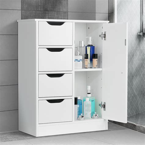 White Gloss Floor Standing Bathroom Cabinet Everything Bathroom