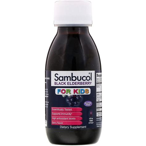 Sambucol Sirop De Sureau Noir Pour Enfants Saveur De Baies 4 Fl Oz