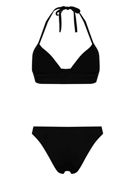 Balmain Logo Embellished Bikini Set Black Farfetch