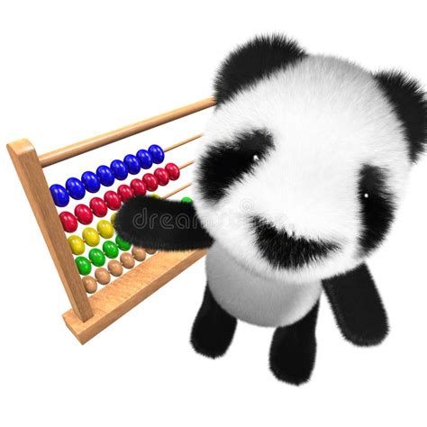 3d Baby Panda Bear With A Question Mark Stock Illustration