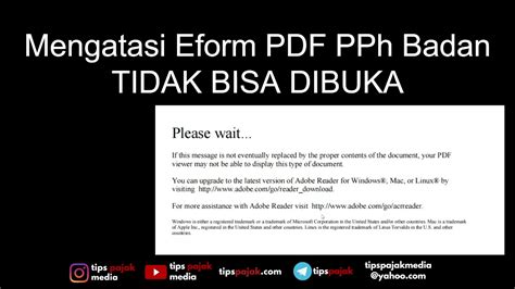 Mengatasi Eform PDF Tidak Bisa Dibuka YouTube