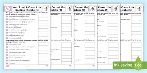 Year 3 Spelling Words Worksheets Year 3 And 4 Resource