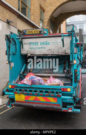 Food Waste Recycling Lorry Collecting Hotel Food Waste Lynmouth Devon