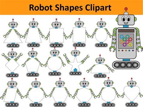 Robot Shapes Clipart | Teaching Resources