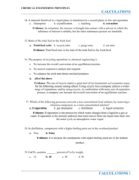 Solution Chemical Engineering Calculations Reviewer Studypool