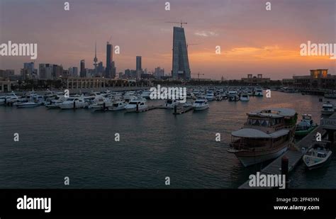 Kuwait City Skyline From Souk Shark Marina Stock Video Footage Alamy