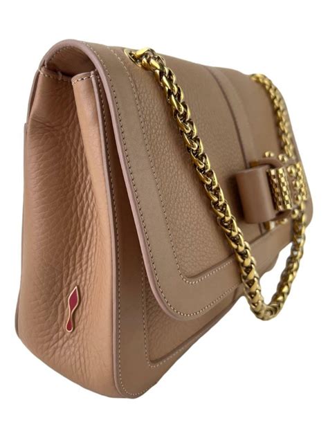 Bolsa Tiracolo Christian Louboutin Sweet Charity Small Bege Original