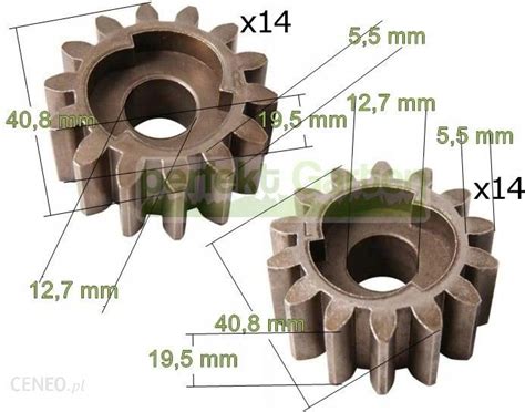 Perektgarten 2X Zębatka Napędu Kosiarki Nac Lewa Prawa 14 Zębów Ceny