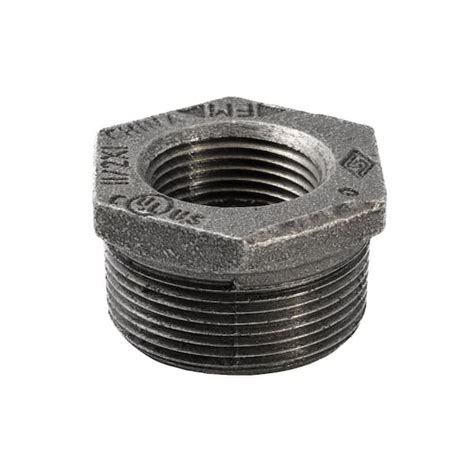 Southland 1 1 2 In X 1 In Black Malleable Iron Hex Bushing Fitting 521 975hn The Home Depot