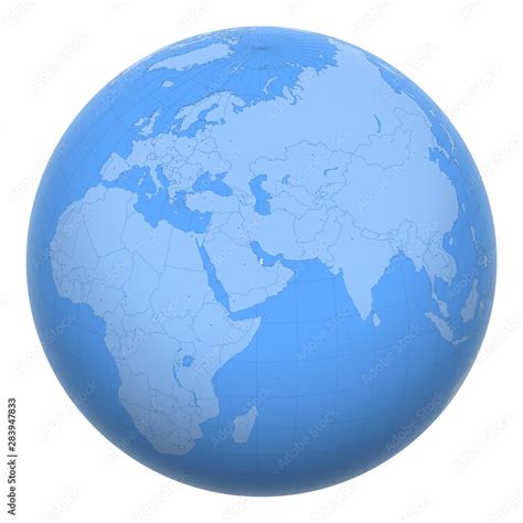 Qatar On The Globe Earth Centered At The Location Of The State Of