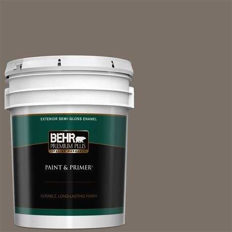 BEHR PREMIUM PLUS 5 Gal N200 6 Kindling Semi Gloss Enamel Exterior