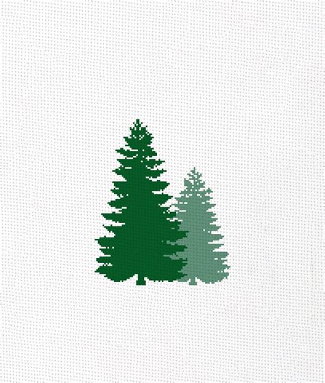 Tall Pine Tree Cross Stitch Pattern Pdf Christmas Tree Cross Etsy