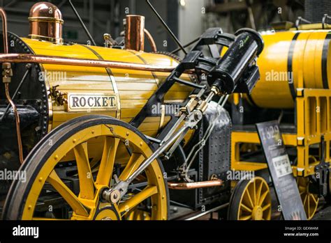 Stephenson S Rocket Steam Locomotive On Display At The National Railway Museum In York Stock