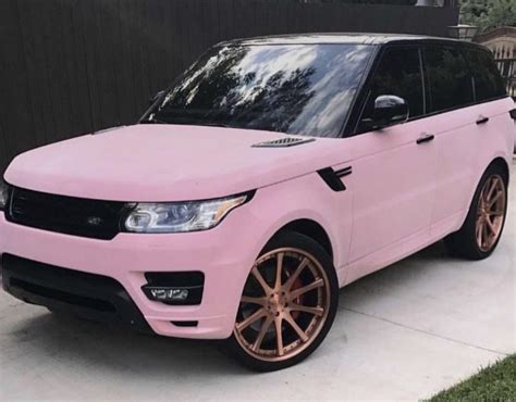 Pink Range Rover with Gold Rims