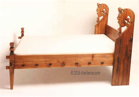 New carved wood Viking 'Dragon' Revival bed & furniture