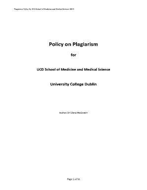 Ucd Plagiarism Policy Fill Online Printable Fillable Blank PdfFiller