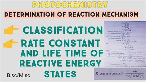 Rate Constant And Life Time Of Reactive Energy States YouTube