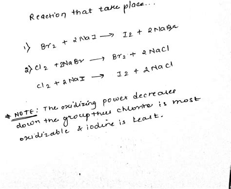 Solved Determination Of The Relative Oxidizing Power Of The Halogens