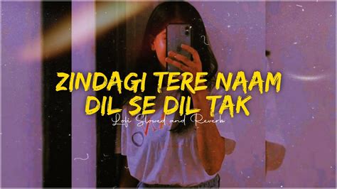 Zindagi Tere Naam Dil Se Dil Tak Mashup Lofi Slowed And Reverb