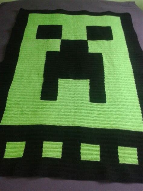 Crochet Creeper Minecraft Blanket