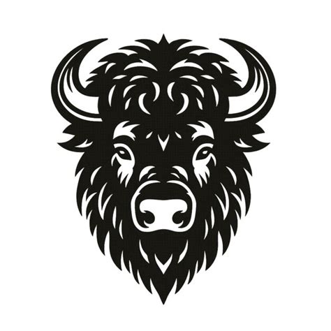 Bison Head Silhouette Vector Style Premium Ai Generated Vector