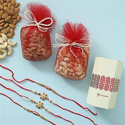 Buy Send Designer Ethnic Rakhi Set Dry Fruits Online Fnp