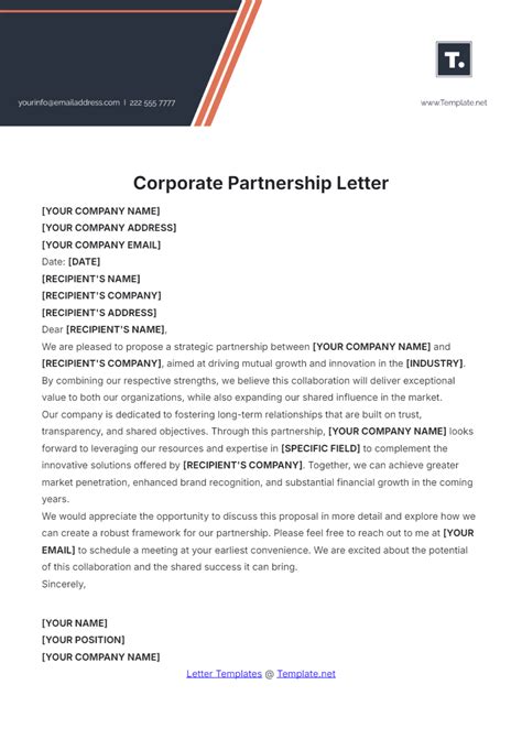 Free Partnership Letter Templates Editable And Printable