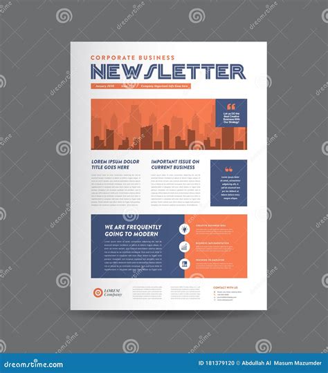 Business Newsletter Cover Design Journal Design Monthly Or Annual