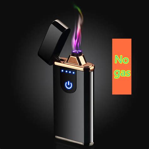 Double Arc USB Electronic Cigarette Lighter Plasma Chargeable Windproof ...