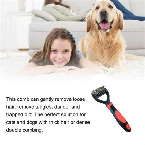 Emily Pets Double Sided Pet Comb Shedding And Dematting Comb Red 17