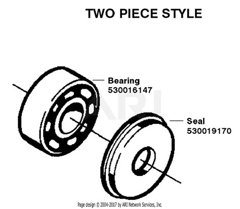 Poulan 2900 Gas Saw Type 3 Parts Diagram For Bearing And Seal Two Piece Style