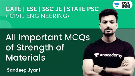 All Important MCQs Of Strength Of Materials ESE GATE SSC JE