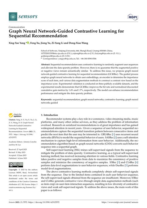 Pdf Graph Neural Network Guided Contrastive Learning For Sequential Recommendation