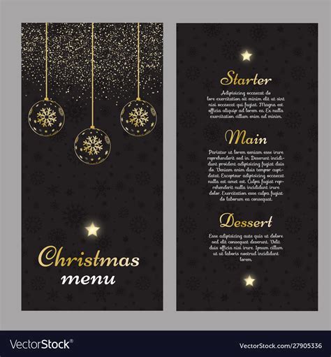 Elegant Christmas Menu Design Royalty Free Vector Image