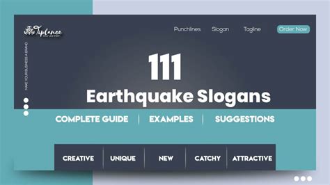 111+ Creative Earthquake Slogans Taglines & Samples - Tiplance