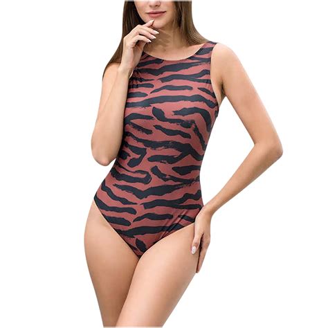 Wreesh Womens One Piece Swimsuit Print Swim Suits New Fashion Splicing