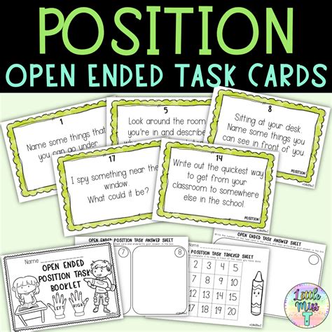 Position Task Cards - Open Ended Math Questions - Left & Right Maps ...