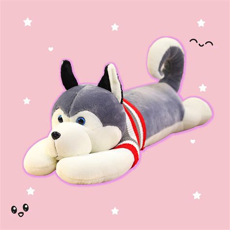 Hoppy The Giant Stuffed Husky Plush Stuffed Husky From Goodlifebean