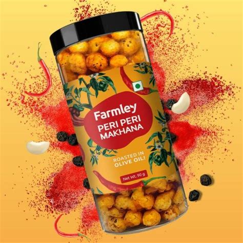 Farmley Peri Peri Roasted And Flavored Makhana Jar 180 G Pack Of 2 Each