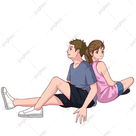 Pareja De Dibujos Animados Abrazándose Sosteniendo La Decoración Png Pareja De Dibujos