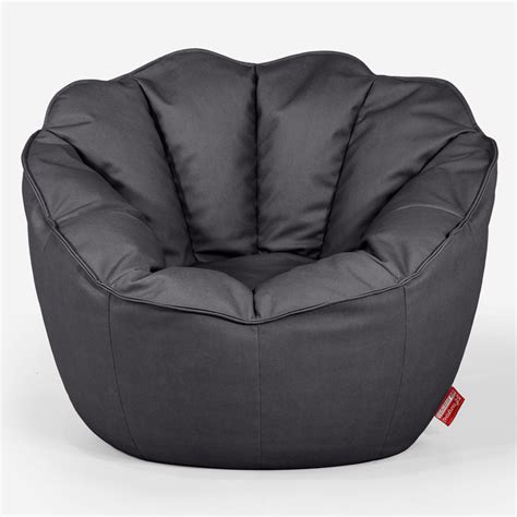 Lounge Pug Natalia Sacco Bean Bag Chair Vegan Leather Black Large Beanbags Big Bertha Original Uk