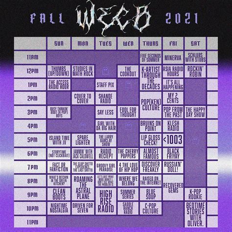 Fall 2021 Schedule WECB