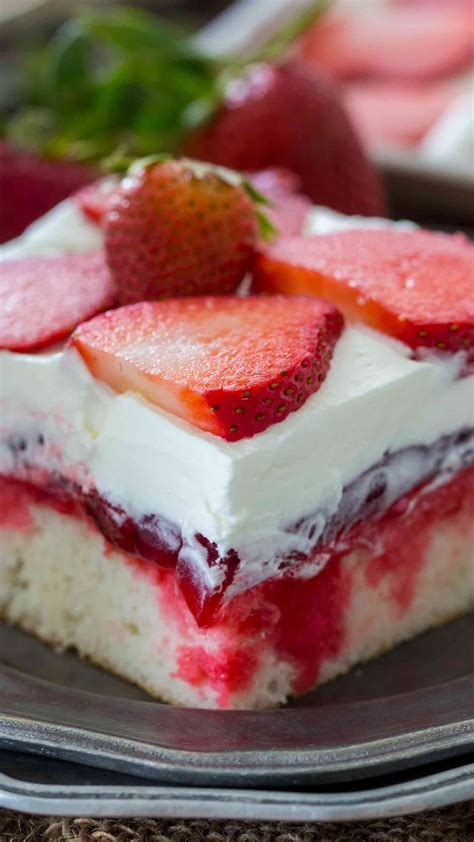 Best Strawberry Poke Cake Recipe Desserts Poke Cakes Strawberry Poke Cakes