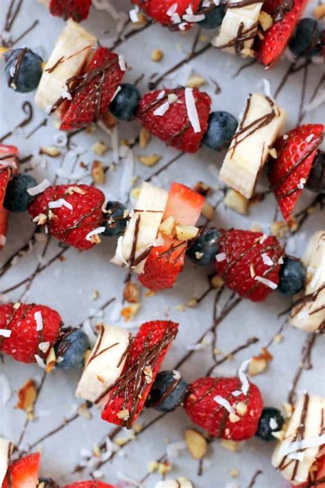 Chocolate Drizzled Fruit Kabobs Hummusapien