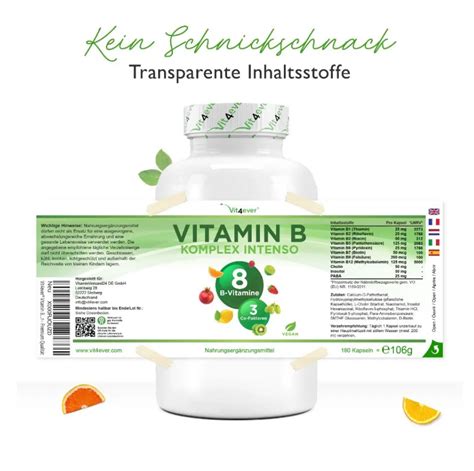 Vit Ever Vitamin B Komplex Intenso B Vitamine Co Faktoren Kapseln