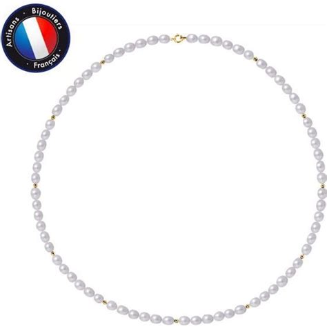 Perlinea Collier Perle De Culture D Eau Douce Aaa Riz Mm