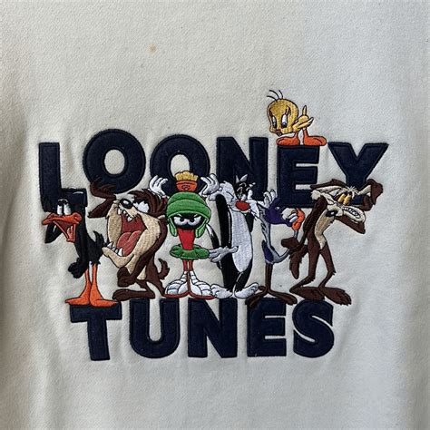 Vintage S Looney Tunes Characters Cream Embroidered Gem